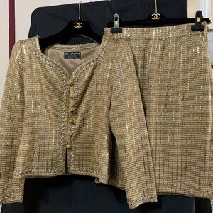 SOLD--St. John Couture by Marie Gray Embellished Skirt Suit EUC